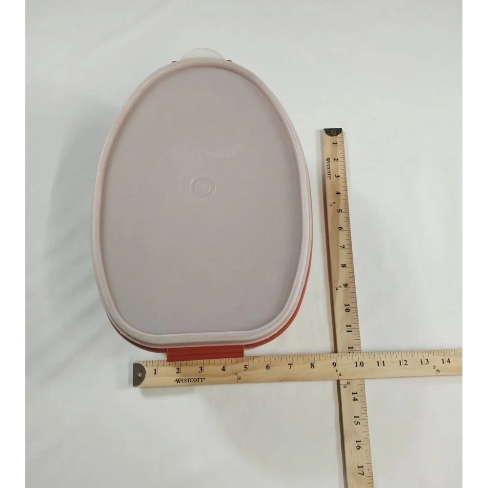 Tupperware Ham/Beef/Turkey Vintage Flavor Saver Orange Storage Bowl Air Tight